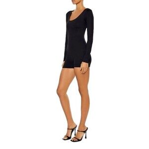 Forever 21 Sculpt Romper Black Long Sleeve Bodysuit Size M NWT Contour Fit